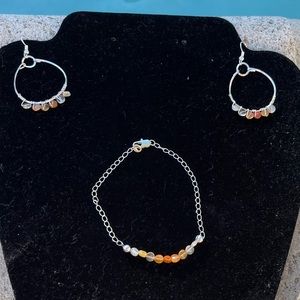 Mexican Fire Opal with Sterling Silver Bracelet NWOT/Handmade